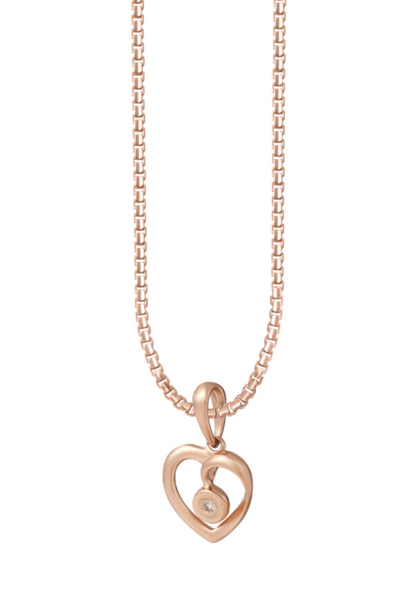 TOMEI [Online Exclusive] Minimalist Heart Shape Pendant, Rose Gold 375