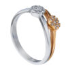 TOMEI You & Me Diamond Ring, White+Rose Gold 750