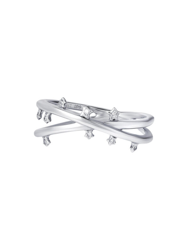 TOMEI Star Lighting Diamond Ring, White Gold 375