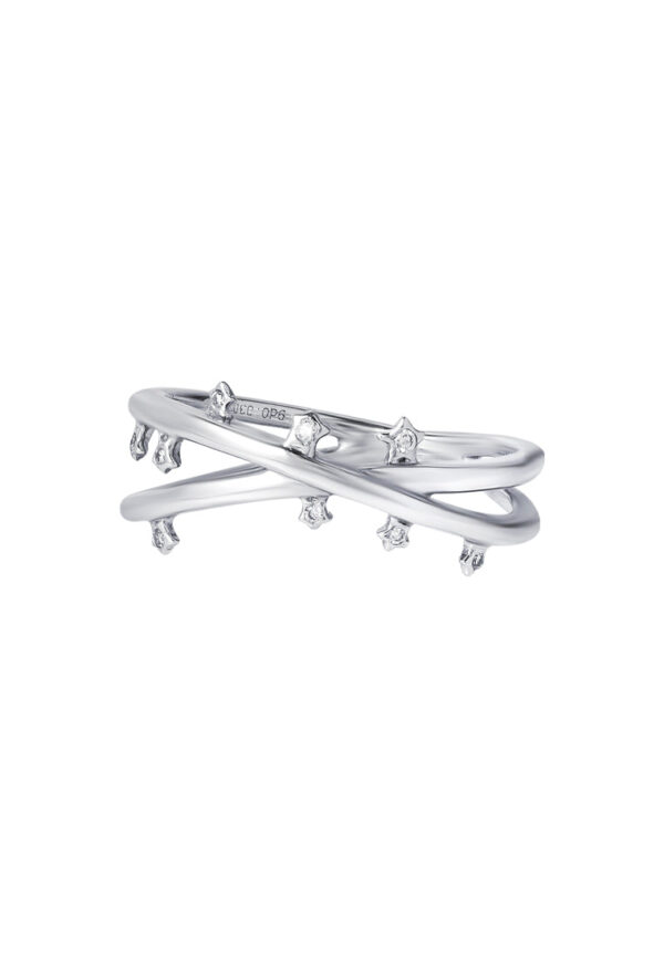 TOMEI Star Lighting Diamond Ring, White Gold 375