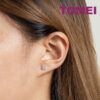 TOMEI Star Diamond Earrings, White Gold 750