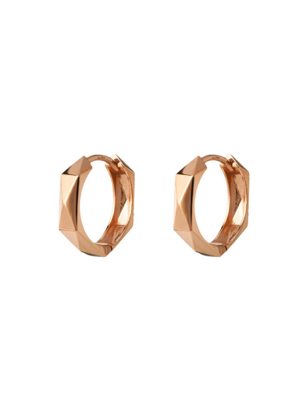 TOMEI Rouge Collection Edged Loop Earrings, Rose Gold 750