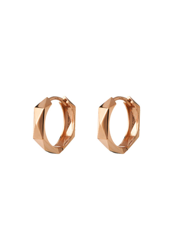 TOMEI Rouge Collection Edged Loop Earrings, Rose Gold 750
