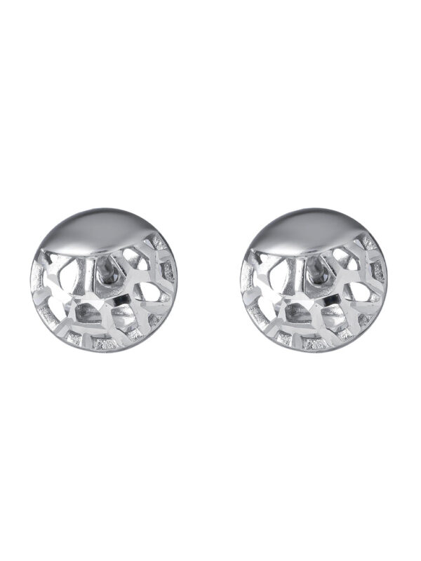 TOMEI Round Earring, White Gold 375