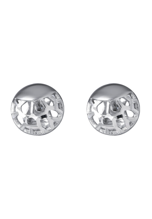 TOMEI Round Earring, White Gold 375