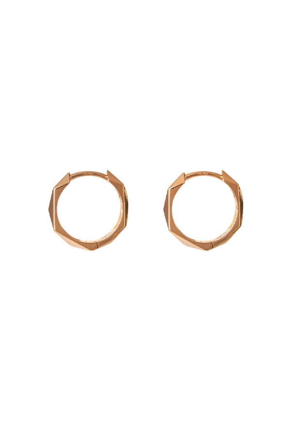 TOMEI Rouge Collection Edged Loop Earrings, Rose Gold 750