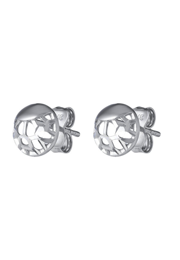 TOMEI Round Earring, White Gold 375