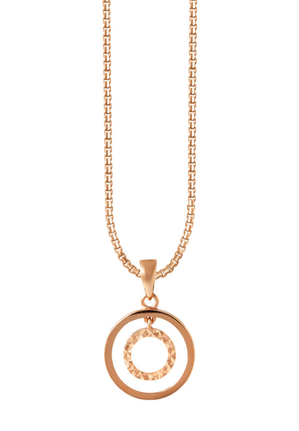 TOMEI Rouge Collection Dwi-Circle Pendant, Rose Gold 750