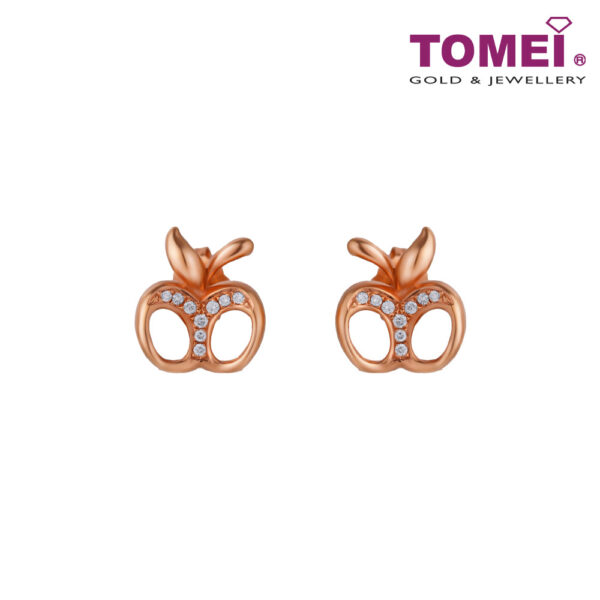 TOMEI Rouge Collection Apple Of My Eye Earrings, Rose Gold 750