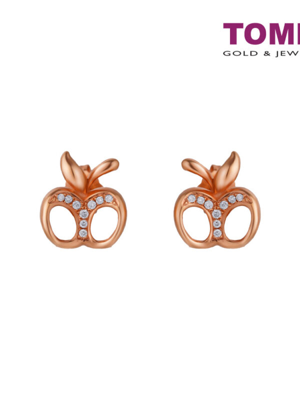 TOMEI Rouge Collection Apple Of My Eye Earrings, Rose Gold 750