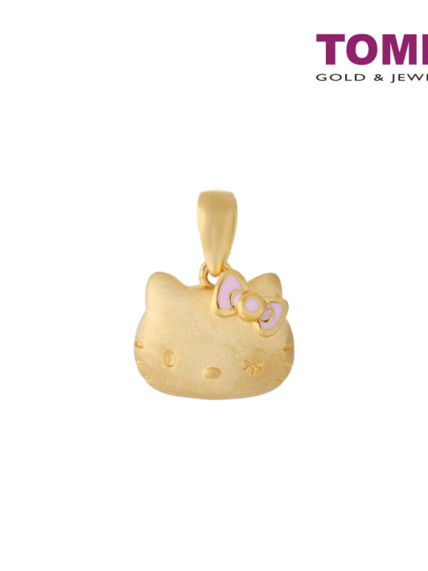 TOMEI x Hello Kitty with Pink Ribbon Pendant, Yellow Gold 916