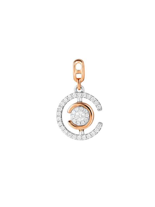 TOMEI Sparkle Serenity Collection DIamond Pendant, White+Rose Gold 750