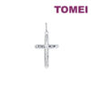 TOMEI Simply Cross Pendant, White Gold 750