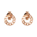 TOMEI Rouge Collection Twist Circle Earrings, Rose Gold 750