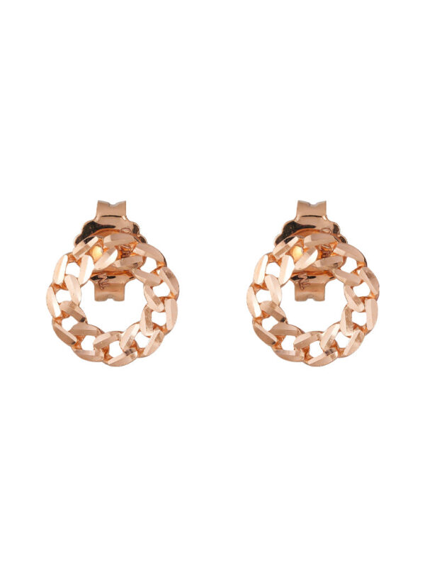 TOMEI Rouge Collection Twist Circle Earrings, Rose Gold 750