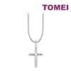 TOMEI Simply Cross Pendant, White Gold 750