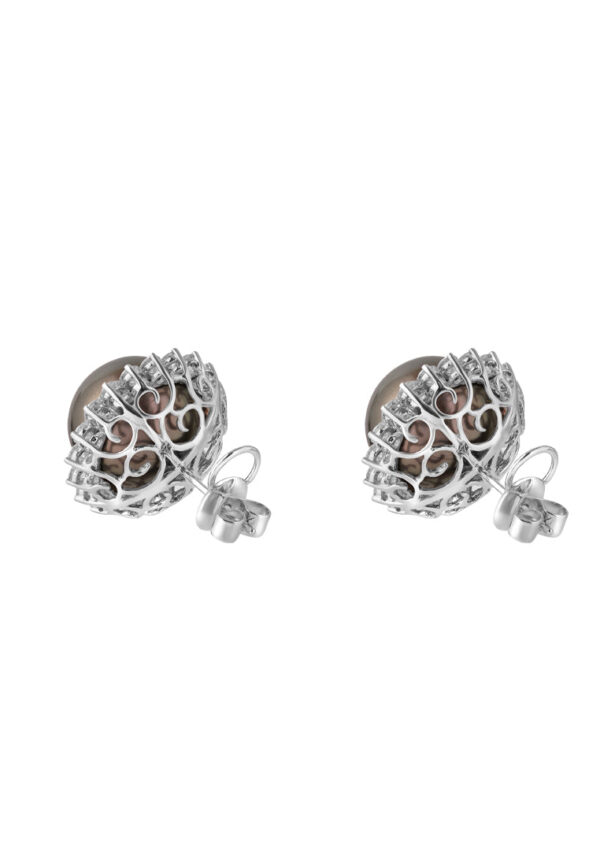 TOMEI Tahiti Pearl Diamond Earrings, White Gold 750 (E7710DIMO)