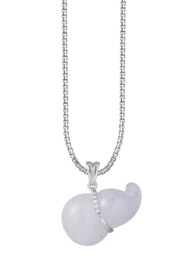 TOMEI Purple Jade Gourd Pendant, White Gold 750