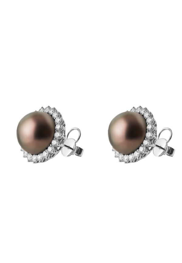 TOMEI Tahiti Pearl Diamond Earrings, White Gold 750 (E7710DIMO)