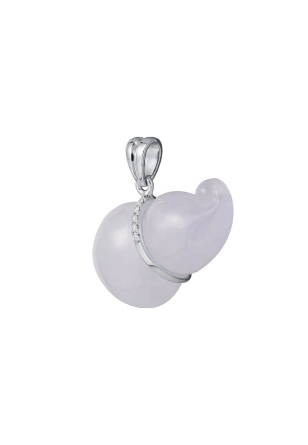 TOMEI Purple Jade Gourd Pendant, White Gold 750