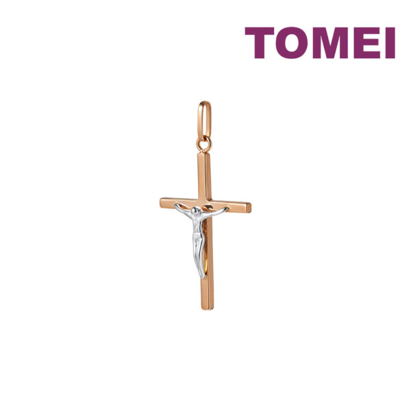 TOMEI Rouge Collection Jesus Cross Pendant, Rose Gold 750