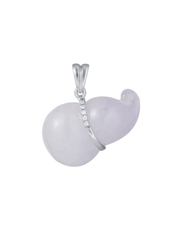 TOMEI Purple Jade Gourd Pendant, White Gold 750