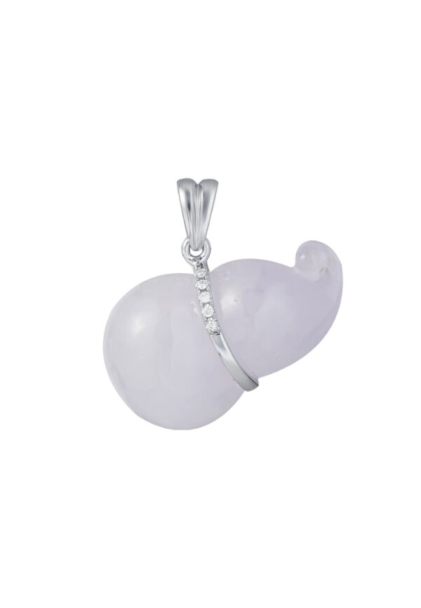 TOMEI Purple Jade Gourd Pendant, White Gold 750