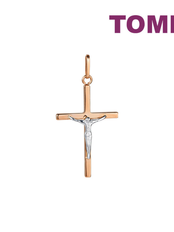 TOMEI Rouge Collection Jesus Cross Pendant, Rose Gold 750