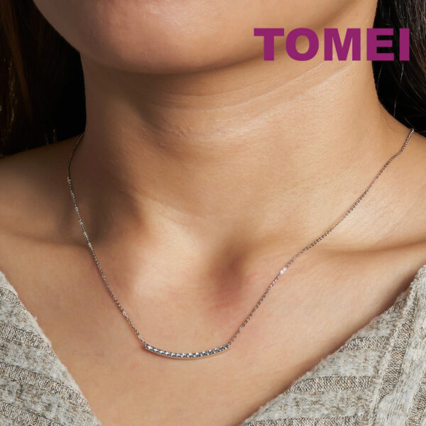 TOMEI Smiley Necklace, White Gold 750