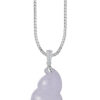 TOMEI Purple Jade Gourd Pendant, White Gold 750