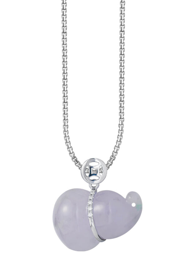 TOMEI Purple Jade Gourd Pendant, White Gold 750