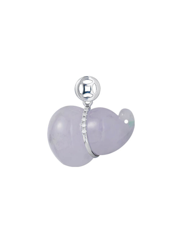 TOMEI Purple Jade Gourd Pendant, White Gold 750
