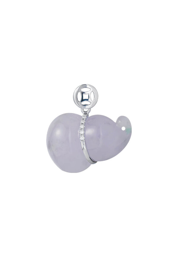 TOMEI Purple Jade Gourd Pendant, White Gold 750