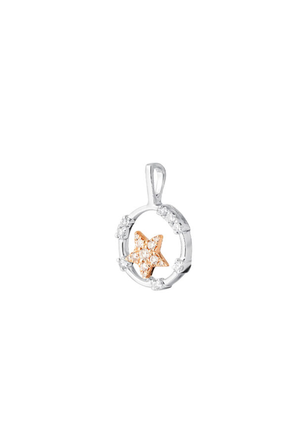 TOMEI Sparkle Serenity Collection Diamond Pendant Set, White+Rose Gold 585