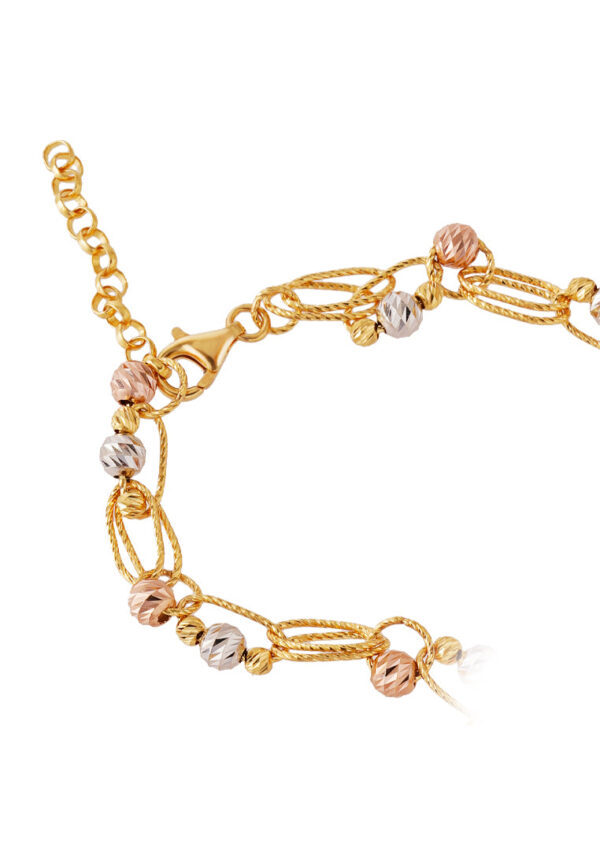 TOMEI Tri-Tone Dazzling Ball Necklace, Yellow Gold 916
