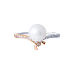 TOMEI 【珍爱多美】Pure Love Pearl Ring, White+Rose Gold 585