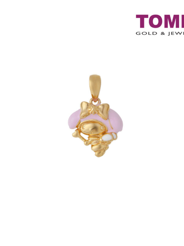 TOMEI X My Melody with White Wings Angel Pendant, Yellow Gold 916 (HK-M-YG0832P-EC-2.24G)