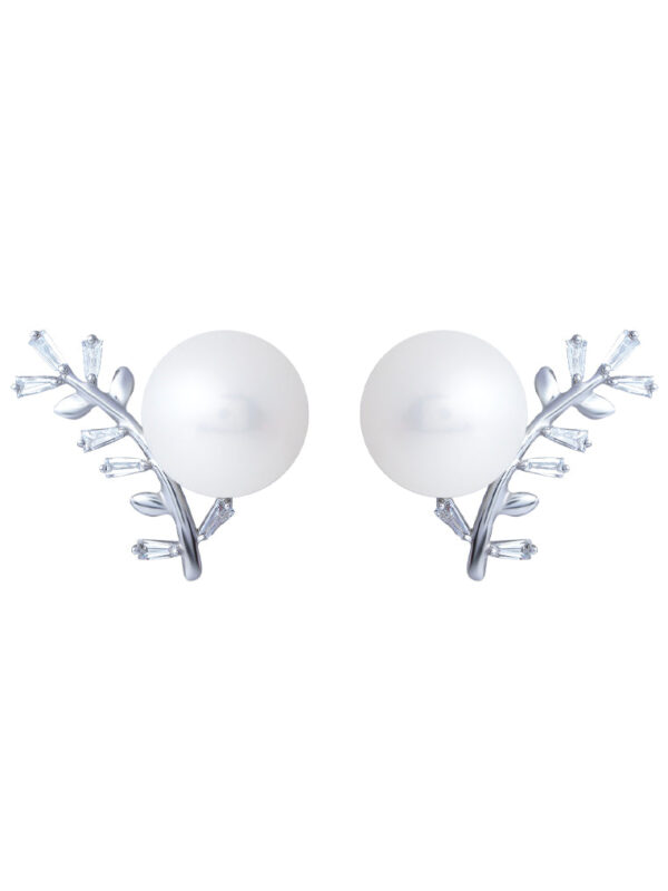 TOMEI 【福泽千秋】Pearl Earrings, White Gold 585