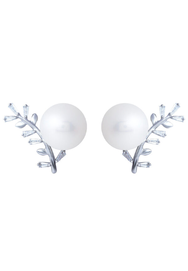 TOMEI 【福泽千秋】Pearl Earrings, White Gold 585