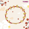 TOMEI [2024 Edition] Colorful Chubby Fortune Zodiac Charm with Red Rope Bracelet, Yellow Gold 999