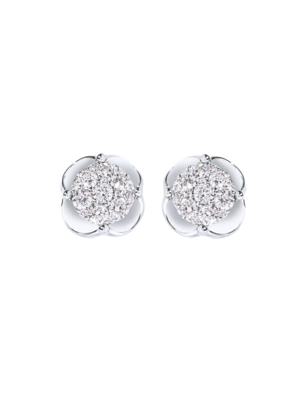 TOMEI Blooms Of Fortune Diamond Earrings, White Gold 585