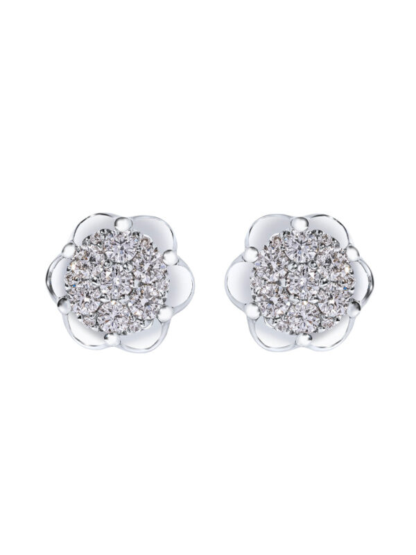TOMEI Blooms Of Fortune Diamond Earrings, White Gold 585
