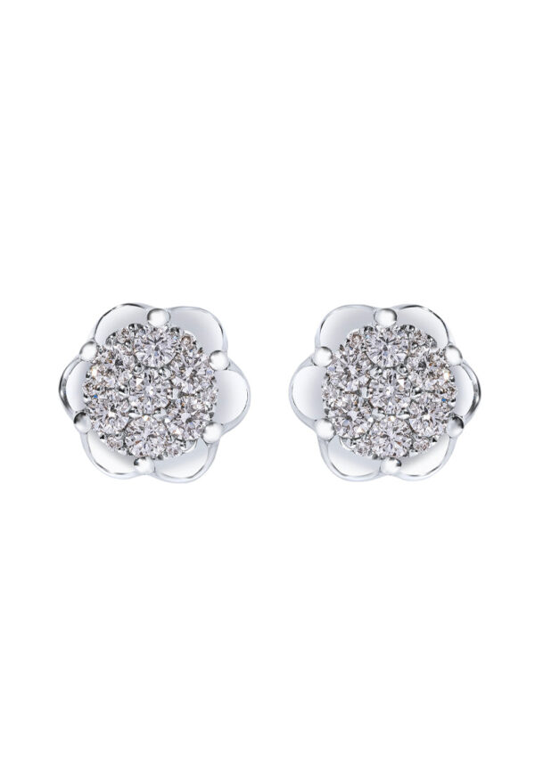 TOMEI Blooms Of Fortune Diamond Earrings, White Gold 585