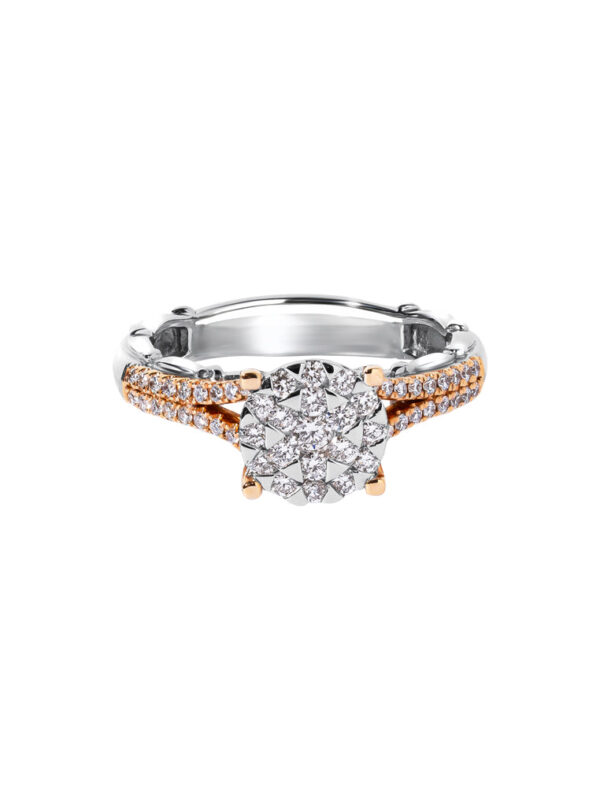TOMEI Blooms Of Fortune Diamond Ring, White+Rose Gold 750