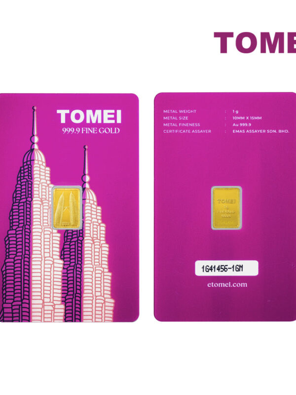 [TOMEI Exclusive] KLCC Twin Towers Gold Bar | 1 Gram | Fine Gold 9999