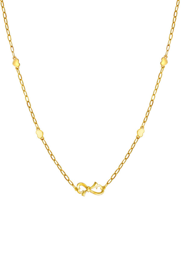 TOMEI Infinity Tie Necklace, Yellow Gold 916