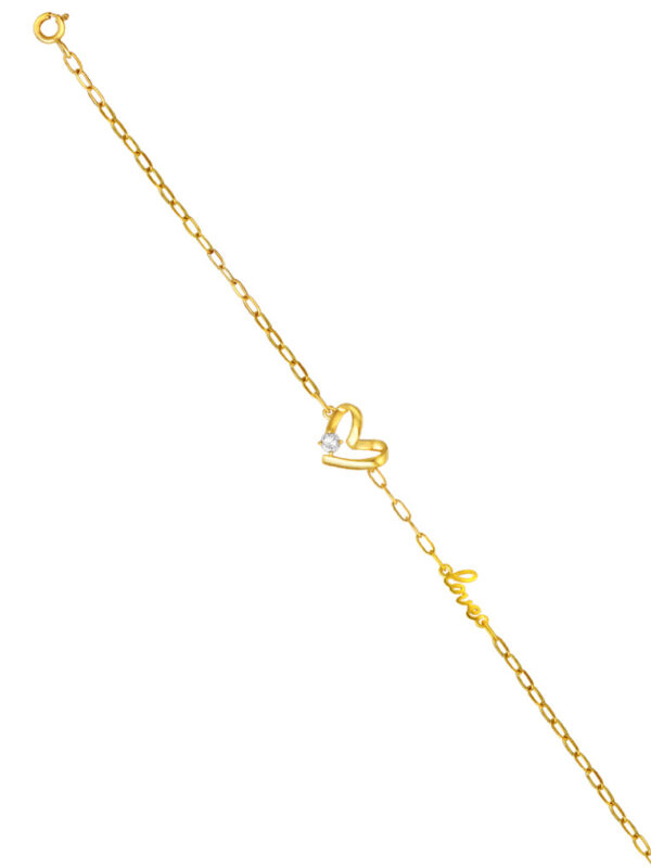 TOMEI Diamond Cut Collection Only Love Bracelet, Yellow Gold 916