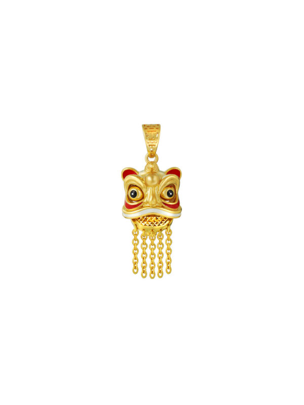 TOMEI Lion Dance Tassel Pendant, Yellow Gold 916