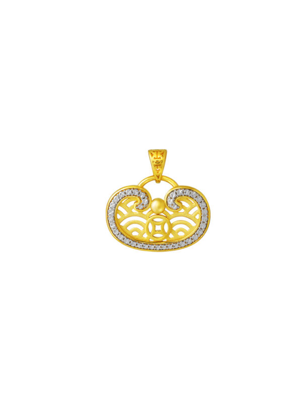 TOMEI Diamond Cut Collection Ruyi Pendant, Yellow Gold 916