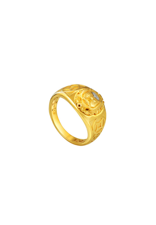 TOMEI Diamond Cut Collection Fortune Toad Ring, Yellow Gold 916